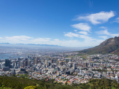 The harbour of Cape Town as seen from a hill